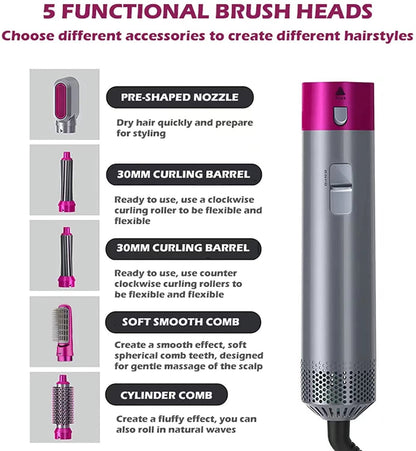 5 in 1 Hot Air Brush Hair Dryer & Volumizer