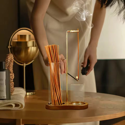 mess-free wooden agarabatti stand,