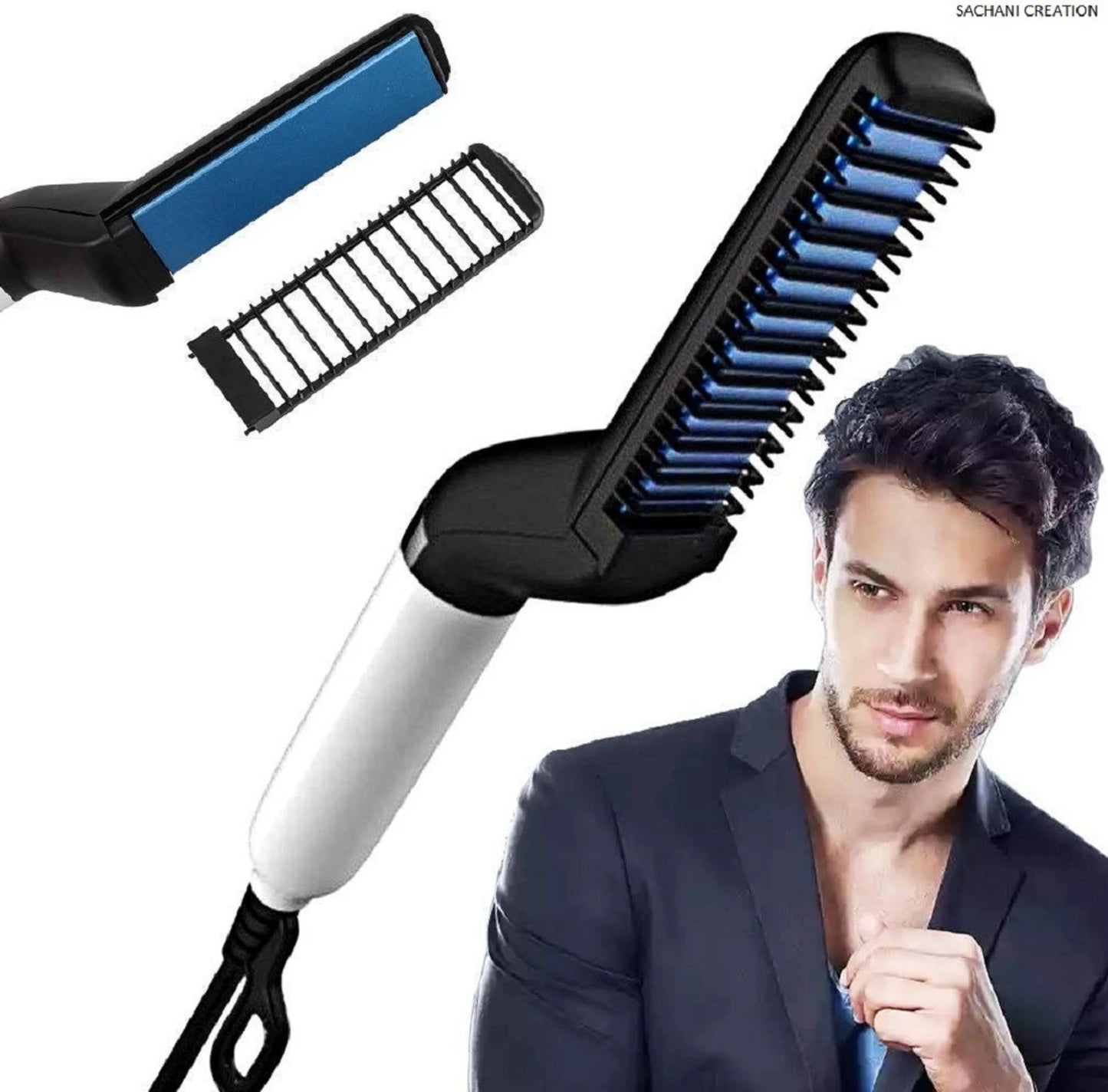 Electric beard straightener for men