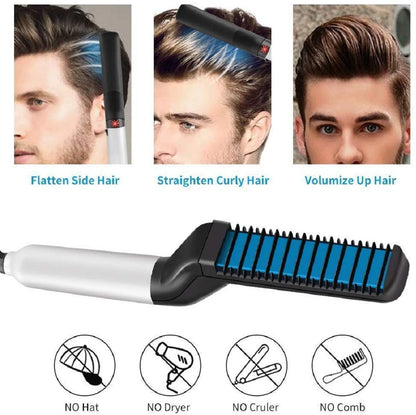 Electric beard straightener for men