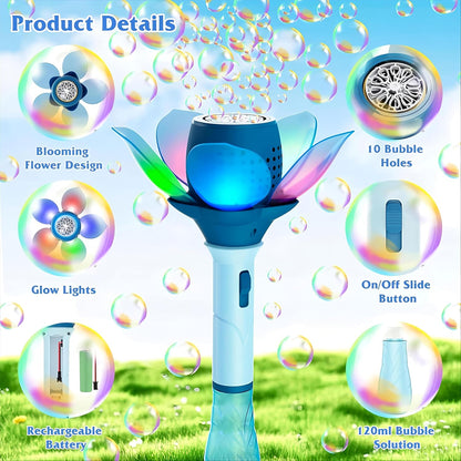 lotus flower design bubble wand  kids toy