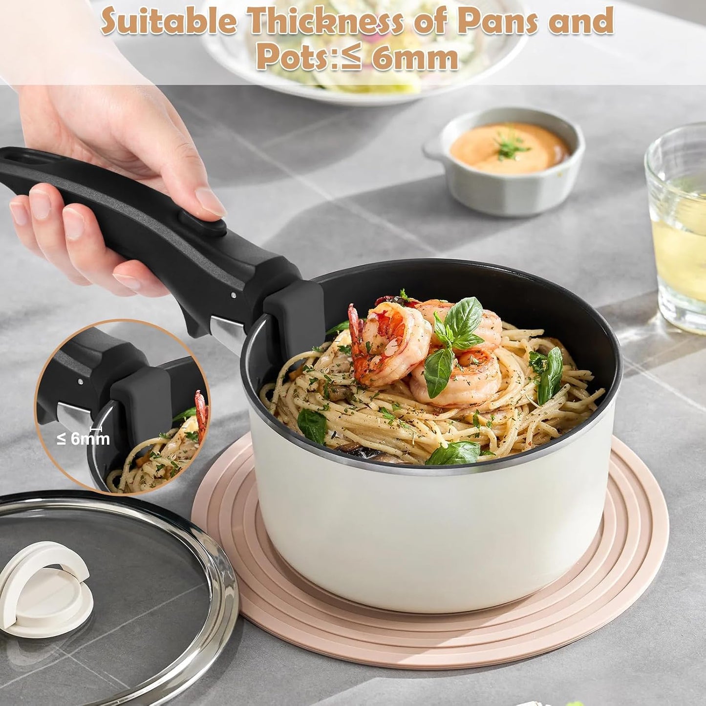Multipurpose Universal Pot Handle - Detachable Holder for Cookware,