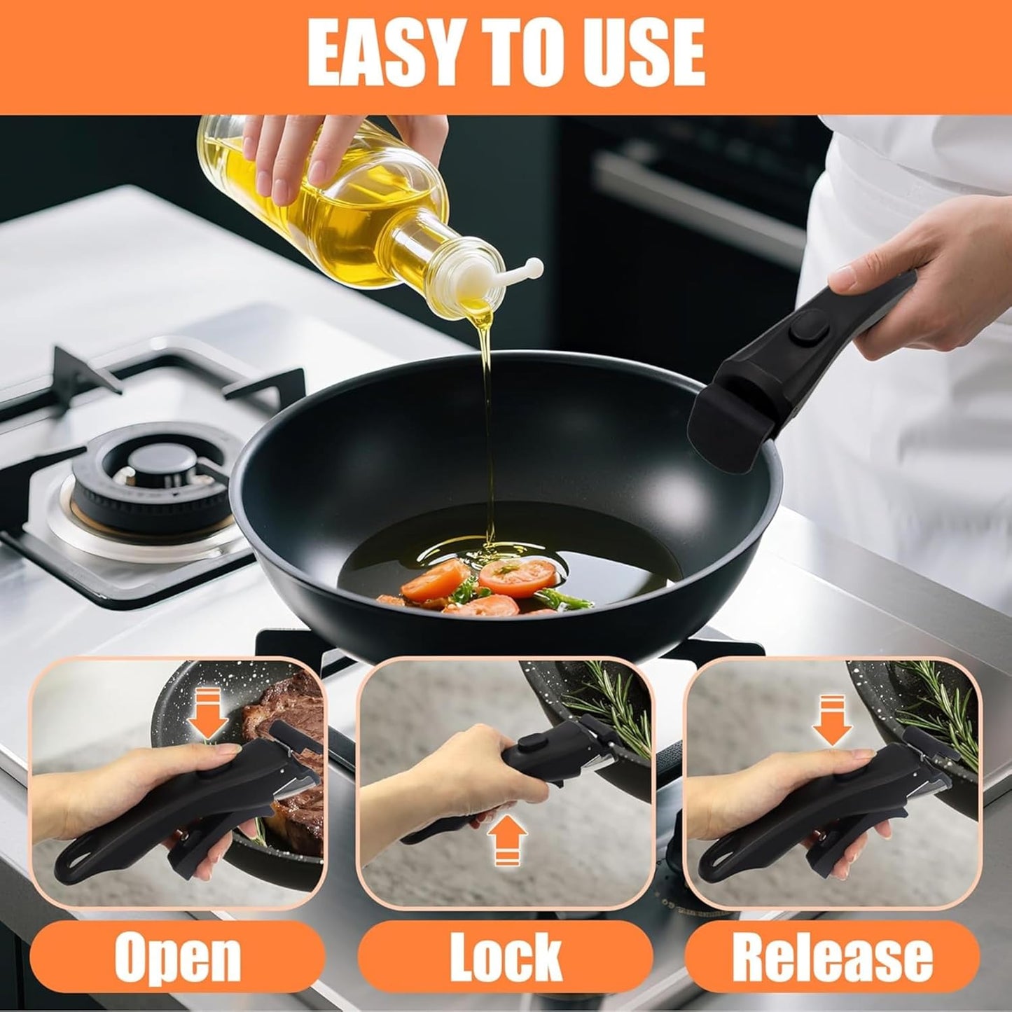 Multipurpose Universal Pot Handle - Detachable Holder for Cookware,