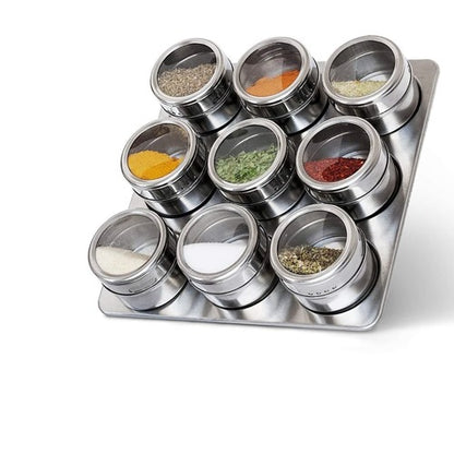 magnetic stainless steel spice jar